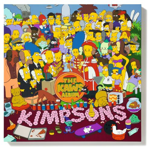 Des Simpsons aveugles sont représentés sur l'oeuvre "The Kaw's album".
