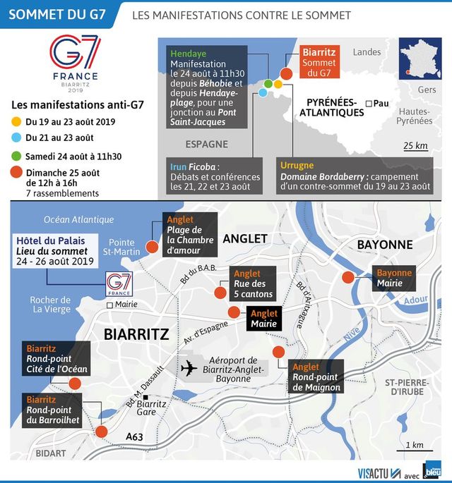 Des manifestations anti-G7 sont prévues en marge de l'événement.