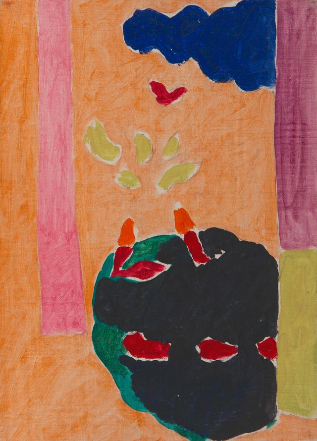 Vincent Bioulès , « Au retour des Aresquiers » , juillet 1967, huile sur carton toilé, collection de l’artiste, photo Pierre Schwartz