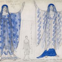 Phaedra. Costume design pour la pièce "Phèdre" de Jean Racine, ca 1923. Artiste: Bakst, Léon (1866-1924)