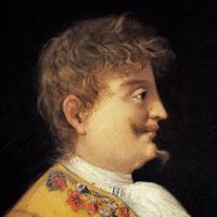 Portrait de Carlo Gesualdo da Venosa (Venosa, 1566 - Gesualdo, 1613) par Francesco Mancini. Naples, Museo Storico Musicale
