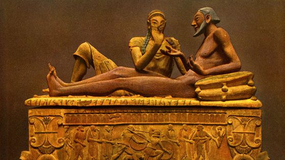 Sarcophage étrusque peint, trouvé à Caere. ©Getty - Culture Club