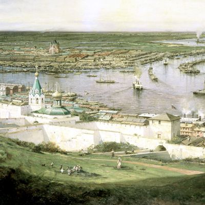 Aleksey Bogolyubov, "View of Nizhny Novgorod", 1878. State Russian Museum, St Petersburg
