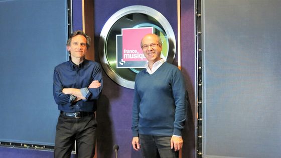 France Musique, studio 152... Claude Abromont, musicologue & Philippe Venturini, producteur de l'émission (g. à d.) ©Radio France - Annick Haumier / RF