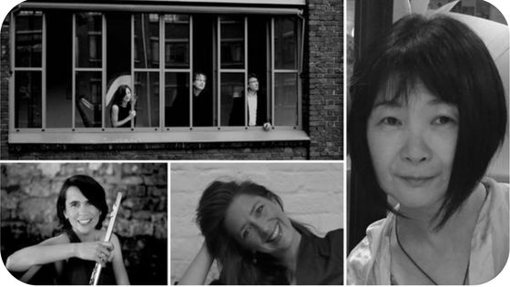 Le Trio Polycordes par Stéphane Vandenplas, Sophie Deshayes (flûte) par Arturo Fuentes, Mareike Schellenberger par Daniel Sultan et Rika Suzuki par Noémi Sawa