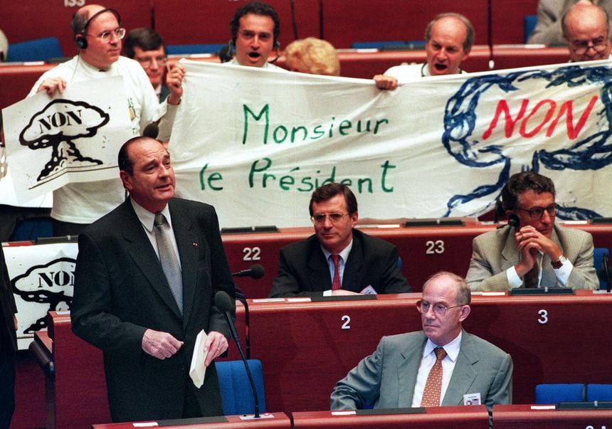Jacques Chirac, le 11 juillet 1995 au Parlement européen