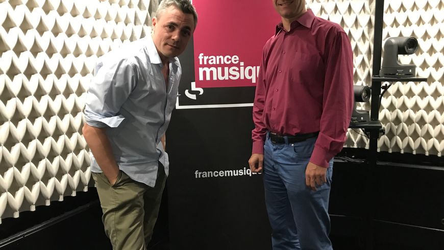 Jean-Baptiste Urbain et Nikolaï Lugansky dans le studio de la matinale