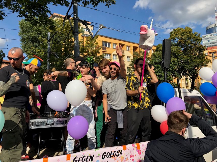La manifestation de soutien, à Berlin, pour la Pride de Szczecin en Pologne