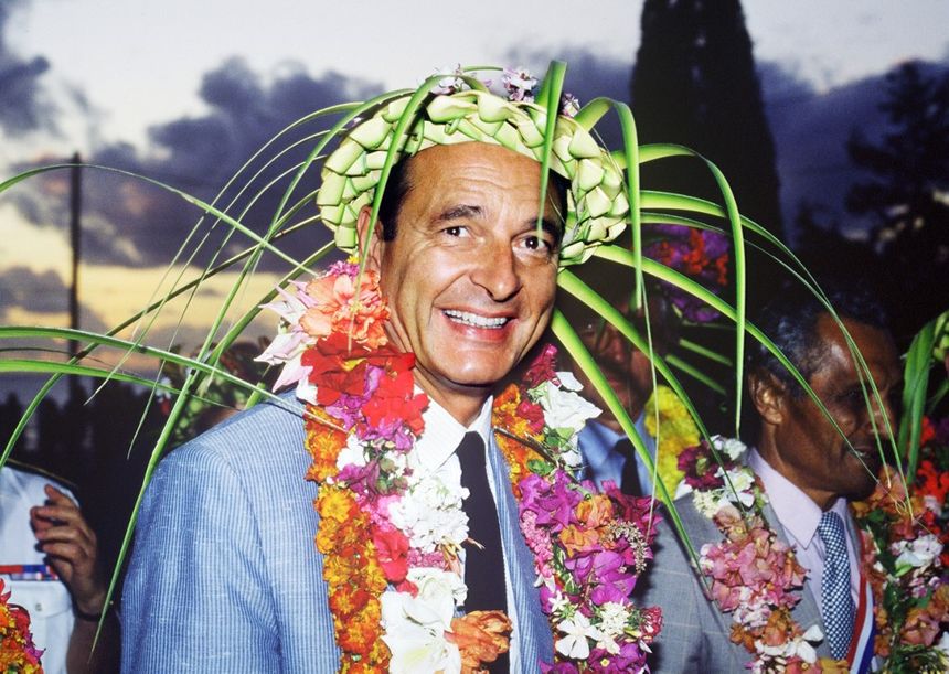 Jacques Chirac à Nouméa en 1986