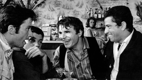 Avec Jean-Pierre Kalfon, Amidou, Pierre Barouh, Jacques Portet (1964)