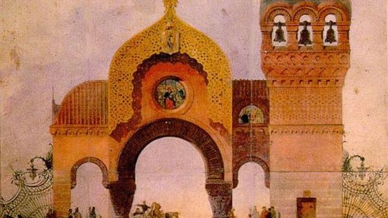 Plan pour la grande porte de Kiev - le peintre Victor Hartmann
