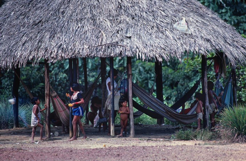 Yanomami Indians. Yanomami indians living close to the Amazon River in Brazil.
