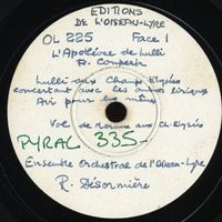 L'apothéose de Lulli : Lully aux Champs Elysées concertant avec les ombres lyriques / Air pour les mêmes / Vol de Mercure aux Champs Elysées pour avertir qu'Apollon y va descendre
