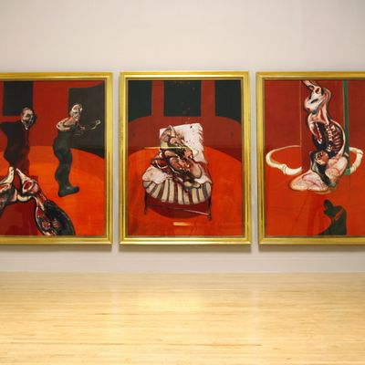 Le triptyque « Trois études pour une Crucifixion 1962 » de Francis Bacon, exposé à la Tate Britain gallery en 2008.
