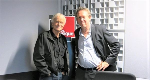France Musique, studio 451... Dave, Artiste culte et Benoît Duteurtre, producteur de l'émission (g. à d.)