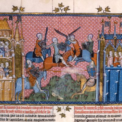Scène du roman de Lancelot du Lac, Gautier