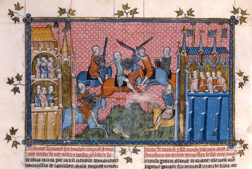 Scène du roman de Lancelot du Lac, Gautier
