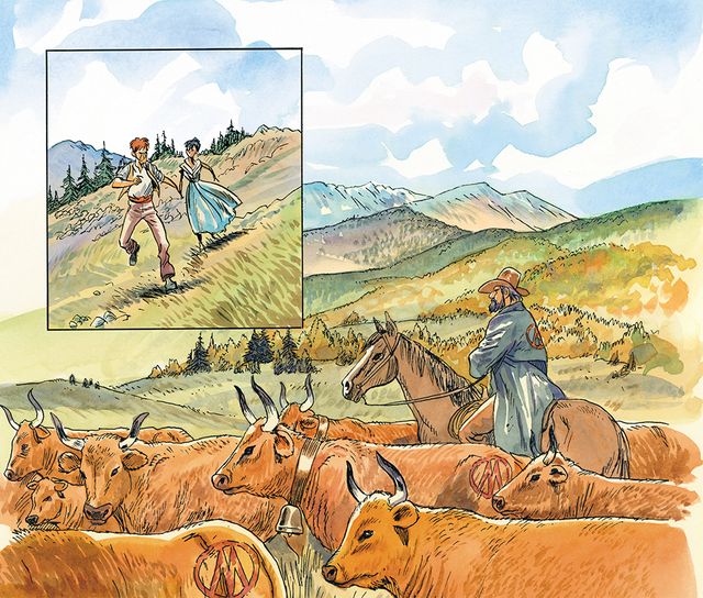 Détail d'une planche du "Chant du monde" d'après Jean Giono par Jacques Ferrandez