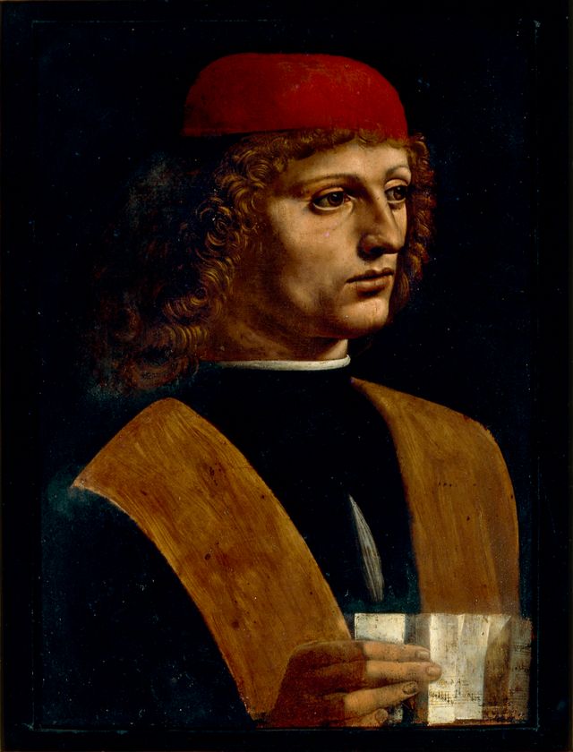 Léonard de Vinci, Portrait de jeune homme tenant une partition
