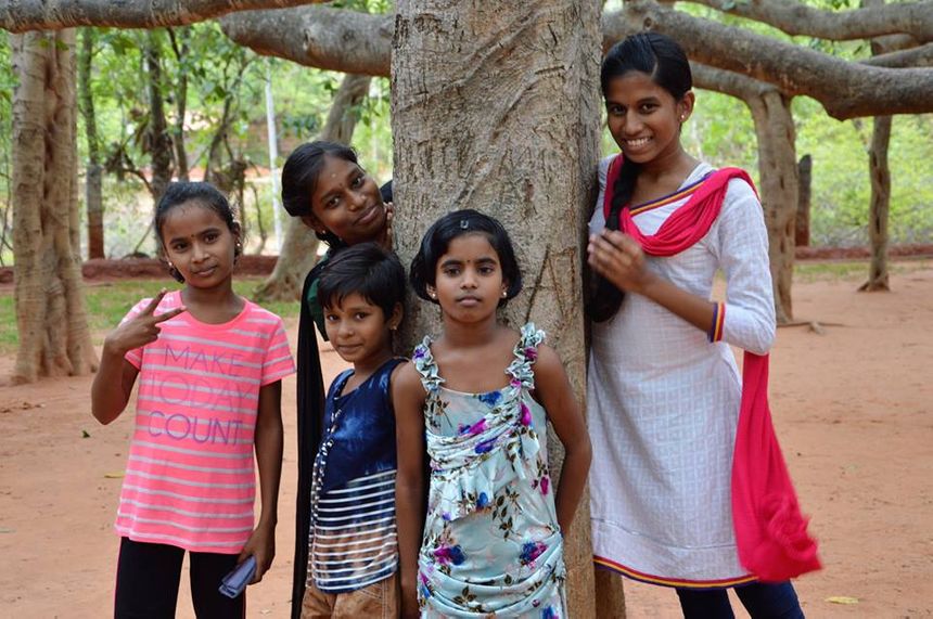 Les fillettes accueillies à la maison d'Agathe à Pondichéry en Inde