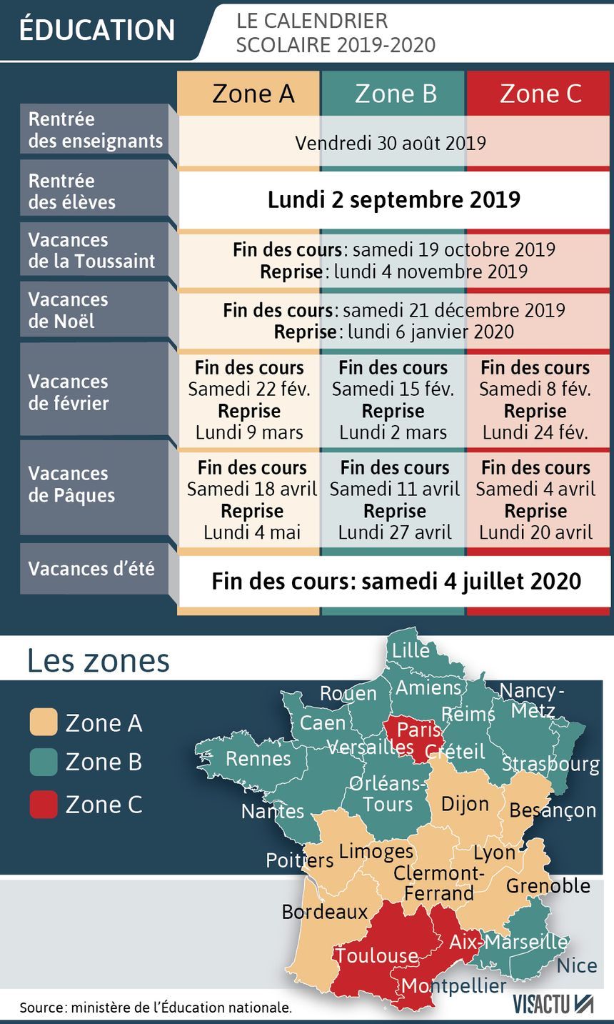 Calendrier scolaire 2019-2020