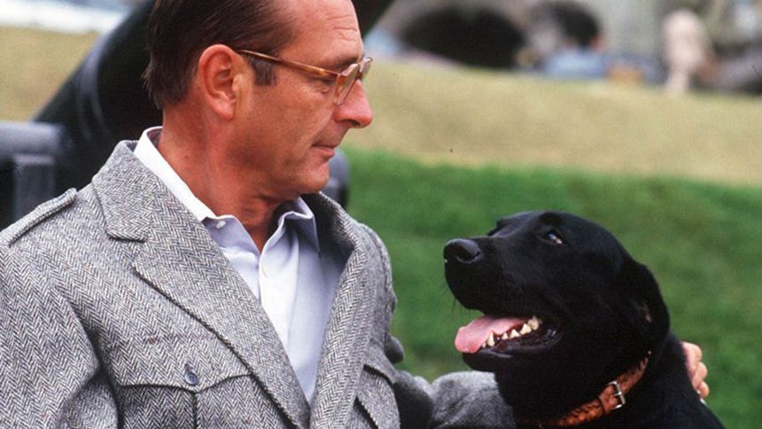 Jacques Chirac et son Labrador