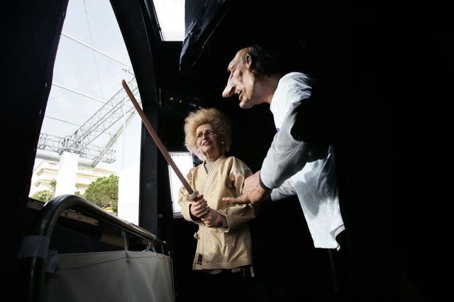 Les marionnettes de Jacques et Bernadette Chirac vues des coulissess