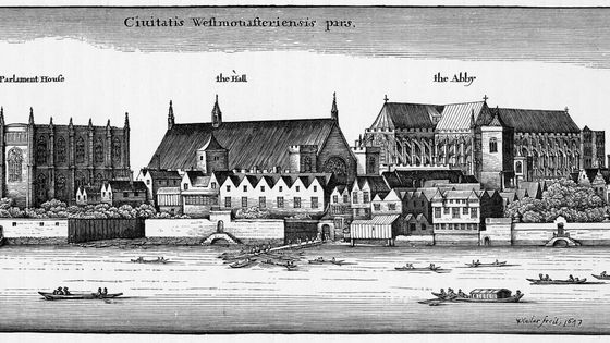 Le Parlement, le Palais et l'Abbaye de Westminster, vus de la rive sud de la Tamise à Londres. Gravure de Wenceslaus Hollar (1647). ©Getty - Universal History Archive/Universal Images Group via Getty Images