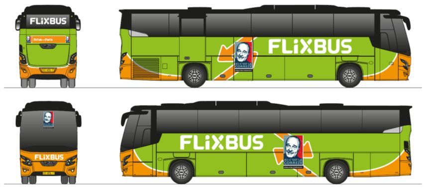Une image bien connue en Corrèze va orner les bus le temps de quelques aller-retour vers Paris ! © Flixbus