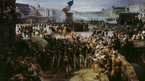 « La Garde nationale de Paris part pour l'armée », septembre 1792, Léon Cogniet (1794-1880) - Heritage Images