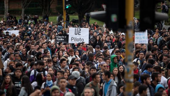 Manifestation d'étudiants à Bogotá en septembre ©AFP - JUANCHO TORRES / ANADOLU AGENCY