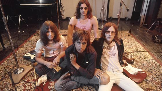 Portrait d'Alexander, Iggy Pop, Scott Asheton et Ron Asheton pendant l'enregistrement de leur album 'Fun House' le 23 mai 1970 à Los Angeles, Californie. ©Getty - Ed Caraeff