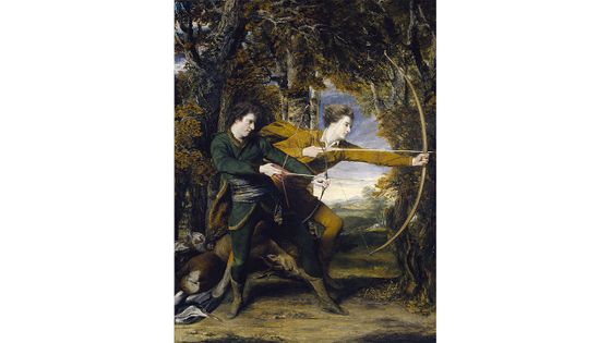 Joshua Reynolds : Le Colonel Acland and Lord Sydney : Les Archers 1769. Acheté en 2005 grâce au soutien du National Heritage Memorial Fund, des membres de la Tate (avec la contribution de la Wolfson Foundation) et d’autres donateurs - Tate, London, 2019