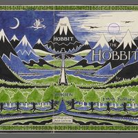 Maquette de la jaquette pour Le Hobbit, Oxford, Bodleian Library, MS. Tolkien Drawings 32