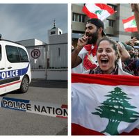 Un attentat à la Mosquée de Bayonne a blessé deux personnes le 28 octobre / Des manifestants libanais se réjouissent de la démission du 1er Ministre Saad Hariri le 29 octobre 2019 à Beyrouth