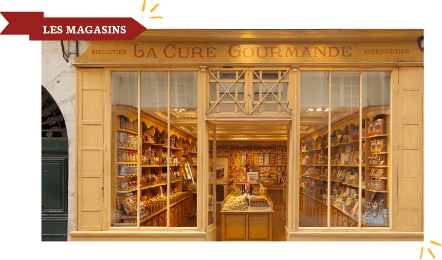 Un magasin fait de matériaux chaleureux, comme les douceurs qu'il renferme