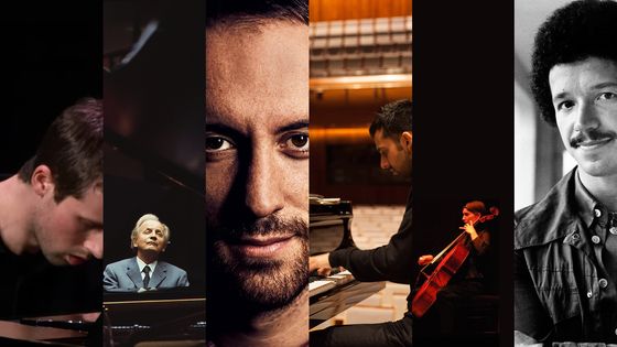 Gabriel Stern © capture vidéo FM | Wilhelm Kempff © Jeremy Fletcher/Getty | Igor Levit © Felix Broede | Alexander Soares © alexander-soares.com | Anne Gastinel © Pymouss | Keith Jarrett © abc / DP