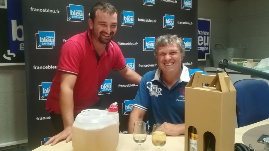Damien notre auditeur du jour d'Aurice et Pascal Chalandré le président de la cave des vignerons du Tursan