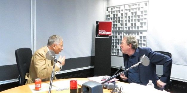 France Musique, studio 361... François Armanet & Benoît Duteurtre (g. à d.)