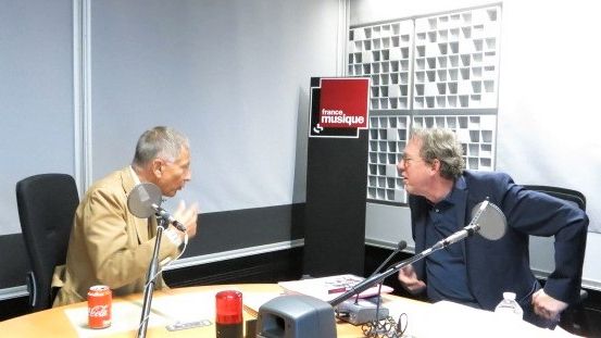 France Musique, studio 361... François Armanet & Benoît Duteurtre (g. à d.)