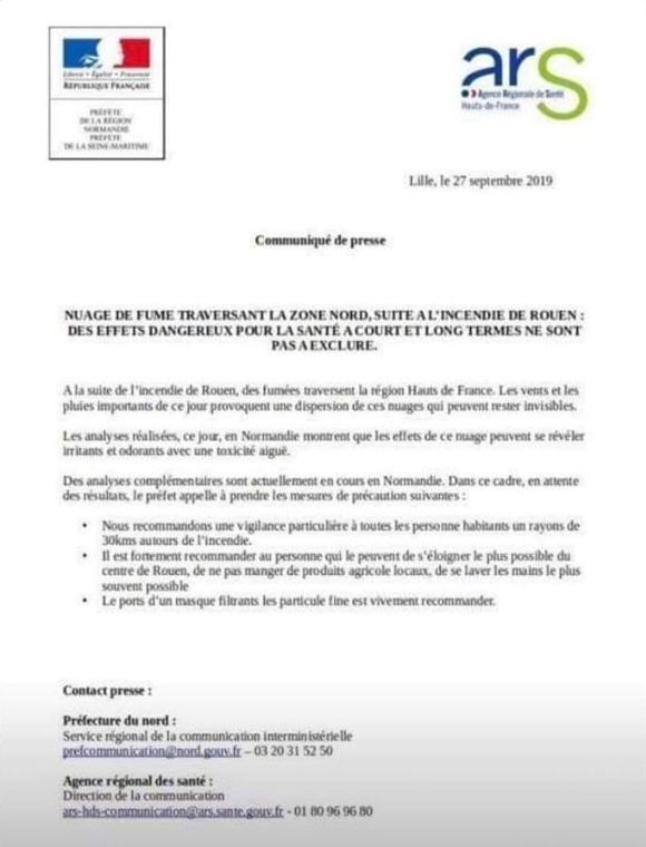 Le faux communiqué a rapidement été débusqué et le préfet de Seine-Maritime envisage de "déposer plainte".