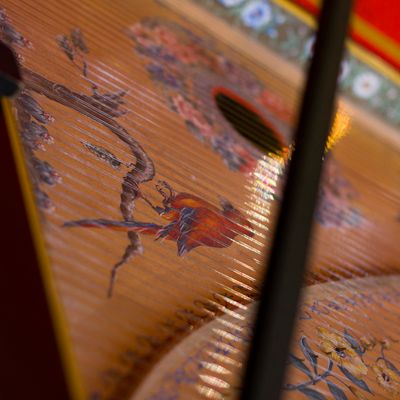 Détail d'un Clavecin - image prise dans le cadre de l'enregistrement des sonates de Scarlatti en Occitanie par France Musique - 20 juillet 2018.