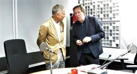 France Musique, studio 361... François Armanet & Benoît Duteurtre (g. à d.)