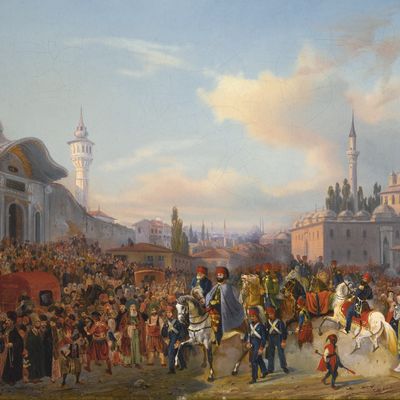 Le Sultan Mahmud II quittant la mosquée Bayezid, Constantinople, 1837