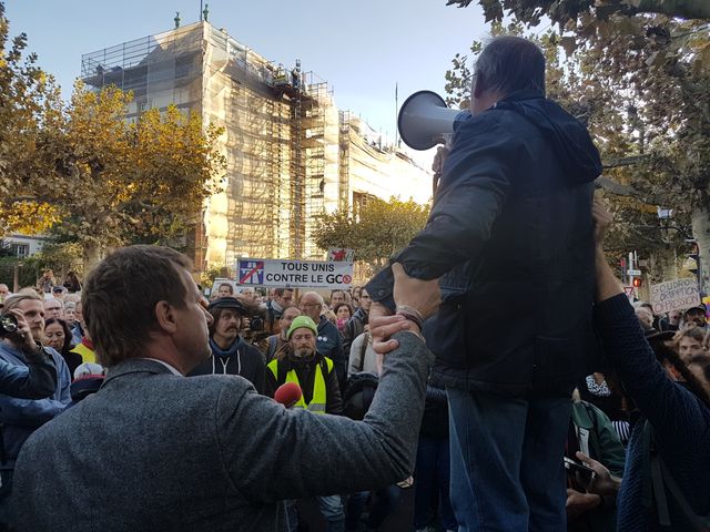 Les opposants au Grand contournement ouest de Strasbourg réunis le 25 septembre 2018, après le rejet par le tribunal de la requête d'Alsace nature, autorisant ainsi la reprise des travaux.