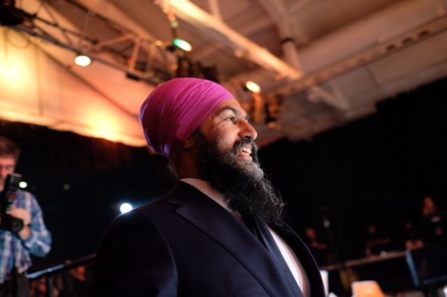 Jagmeet Singh, le candidat du Nouveau parti démocratique à Montréal (Québec). 16 octobre 2019.