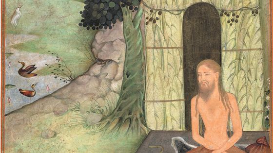 L’Ascète Vītahāvya en méditation, Illustration d’un manuscrit du Yoga Vāsiṣṭha, École moghole, Allāhābād, daté 1602 - © The Trustees of the Chester Beatty Library Dublin