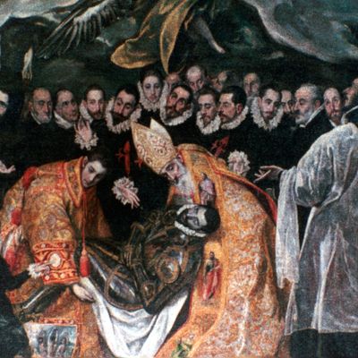 « L’enterrement du Comte d’Orgaz » (détail) d’El Greco (1586). Eglise de San Tome (Tolède).
