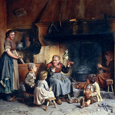 The grandmother's story, by Pietro Saltini (1839-1908)