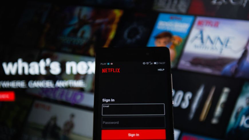 Écran d'accueil pour se connecter à un compte Netflix
